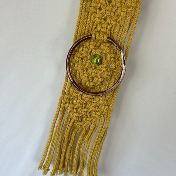 Vintage Macramé w Duncan Ceramics Mushrooms 1975 Towel Hanger - Picture 3 of 5